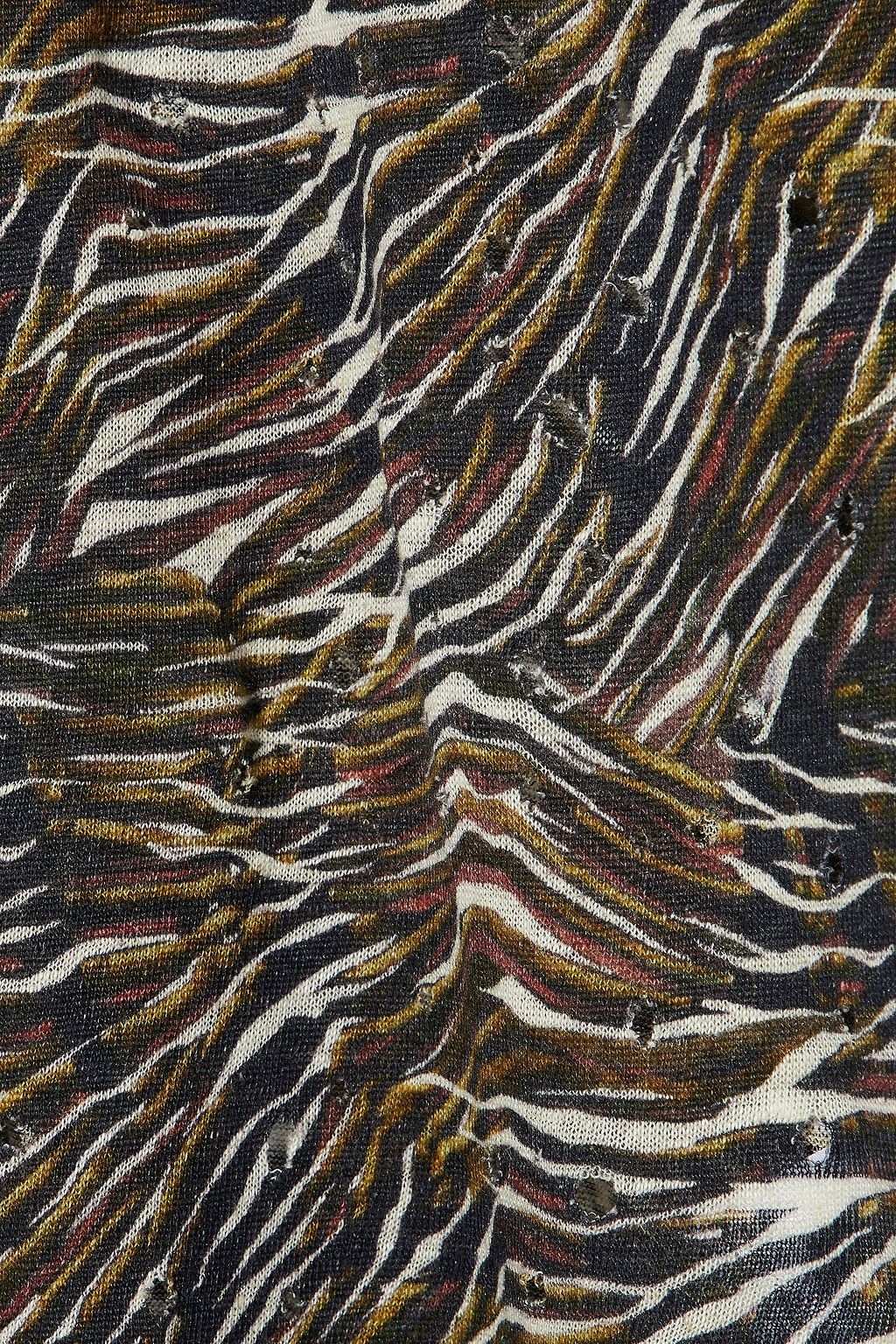 IRO Shay distressed zebra-print linen-jersey T-shirt