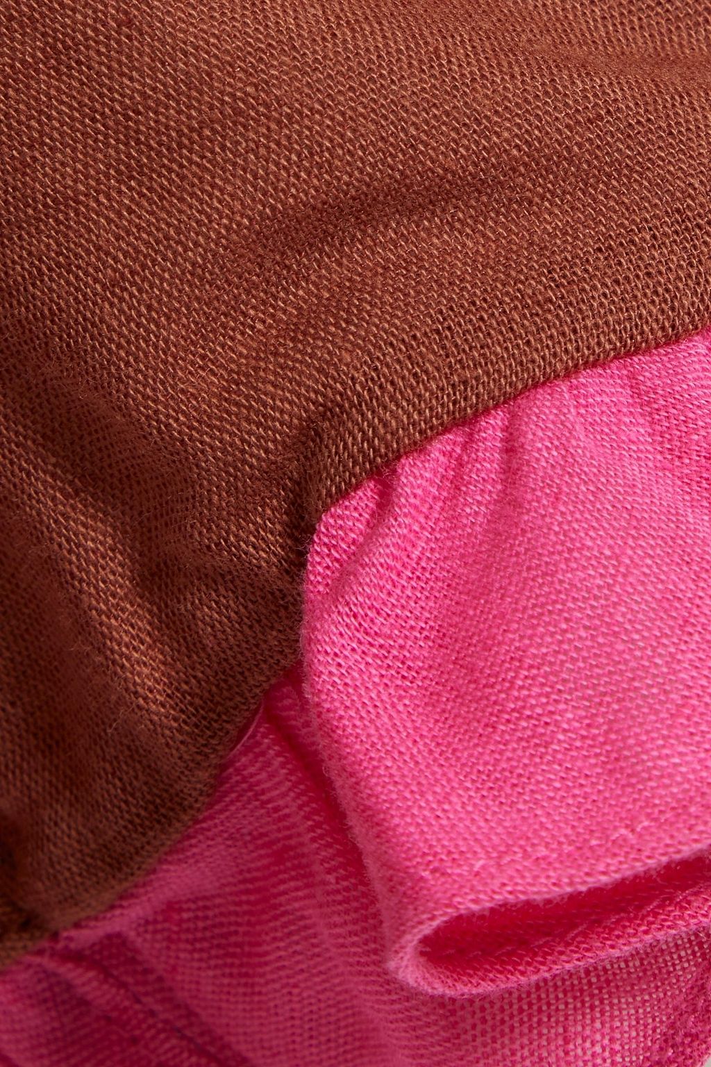 DORA LARSEN Alexa ruffled linen and organic cotton-blend pajama shorts