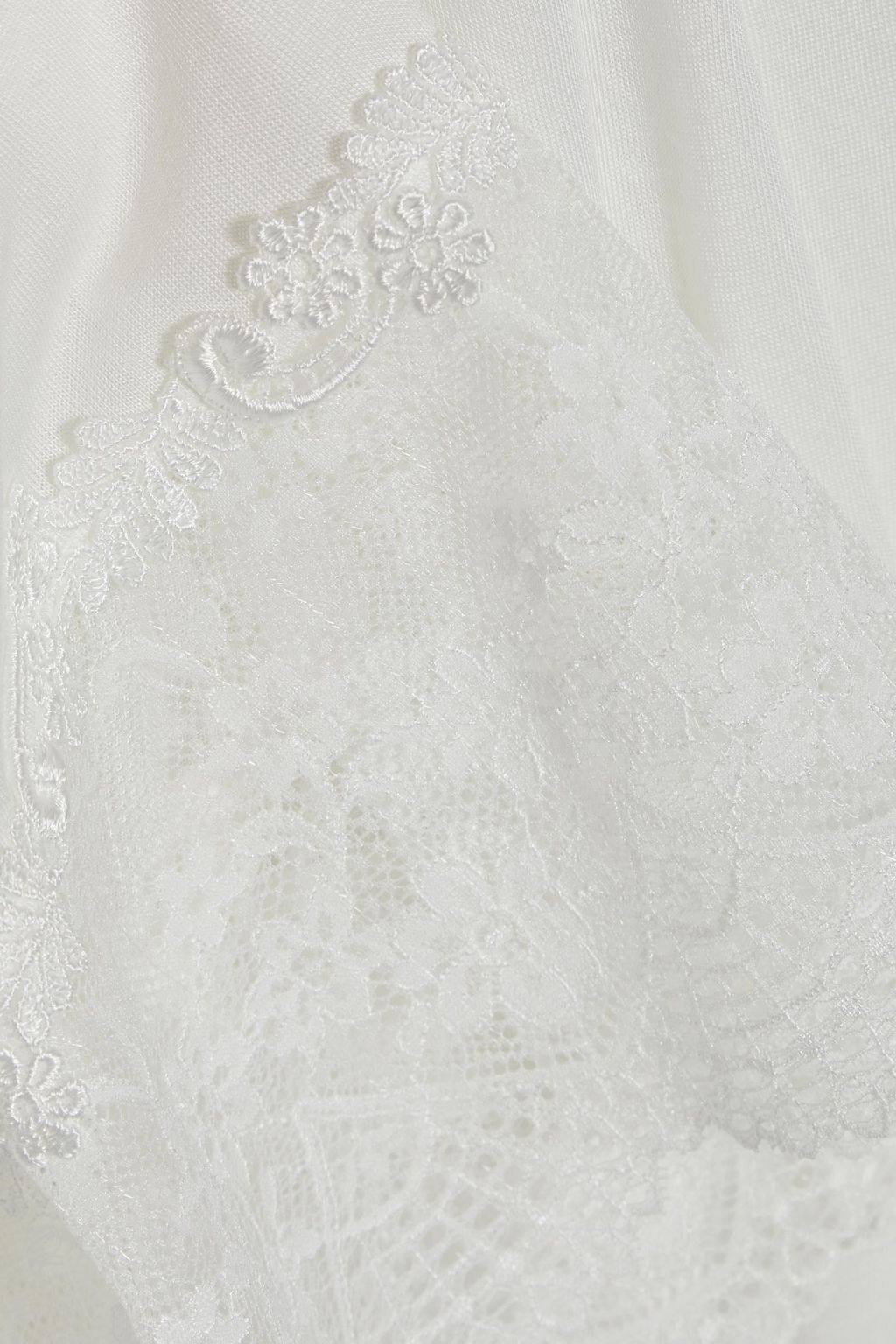 MONIQUE LHUILLIER X HANKY PANKY Lace-trimmed Micro Modal-jersey robe