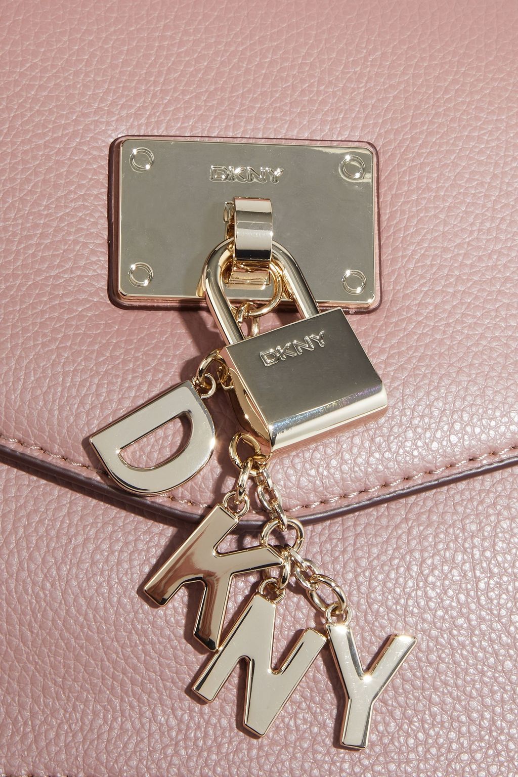 DKNY Elissa appliquéd pebbledleather shoulder bag Sale up to 70 off