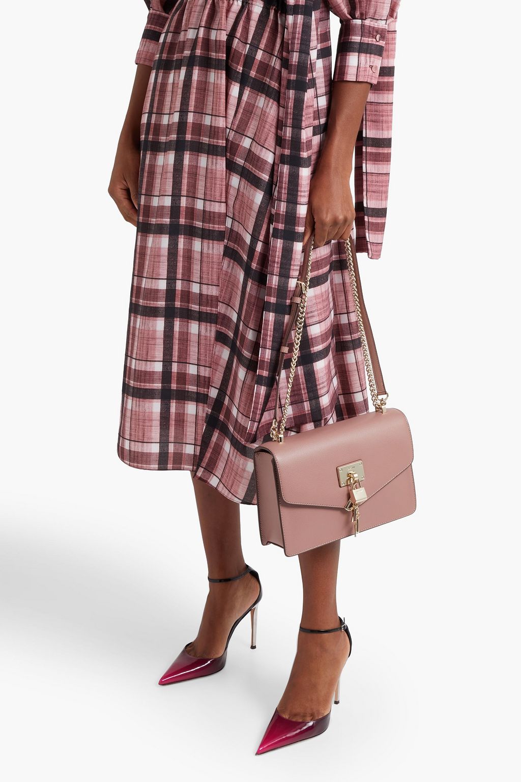 DKNY Elissa appliquéd pebbledleather shoulder bag Sale up to 70 off