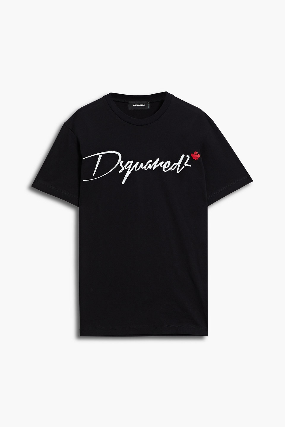 Dsquared2 Printed Cotton-jersey T-shirt In Black