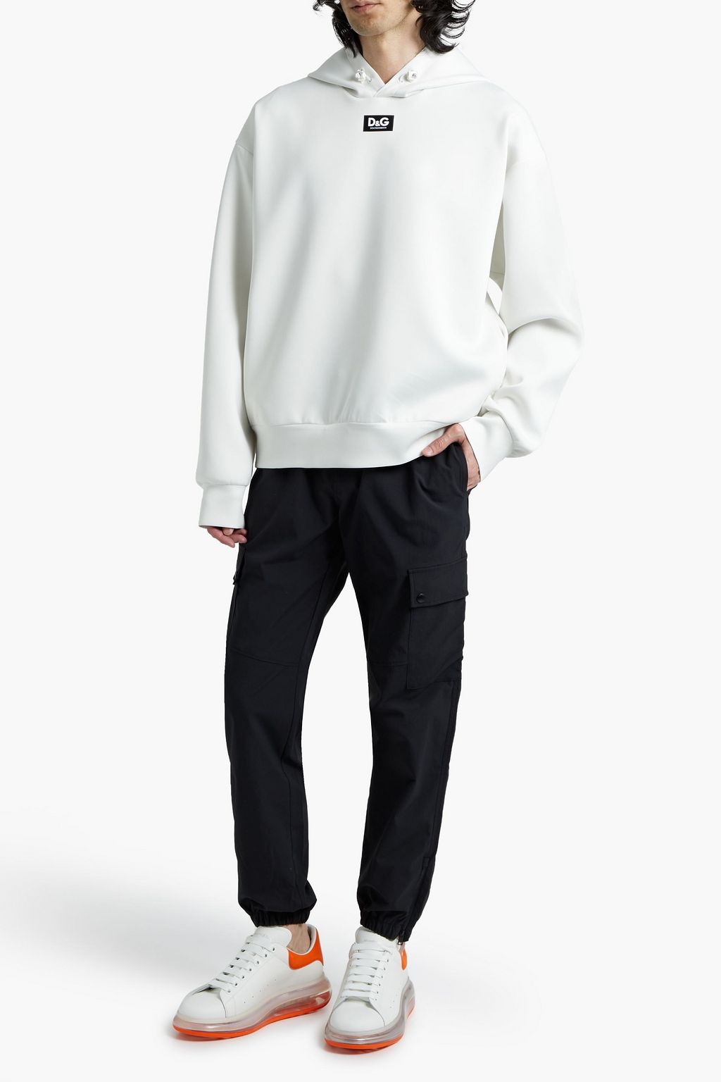 DOLCE & GABBANA Appliquéd neoprene hoodie