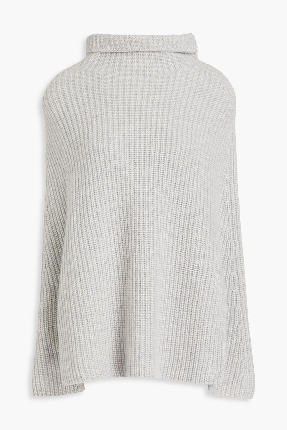 Loulou Studio Plana Ribbed Cashmere Cape In Grey