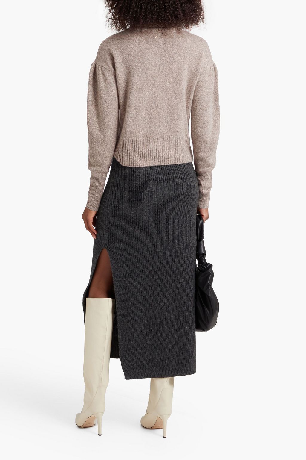 ALTUZARRA Mélange merino wool-blend midi skirt