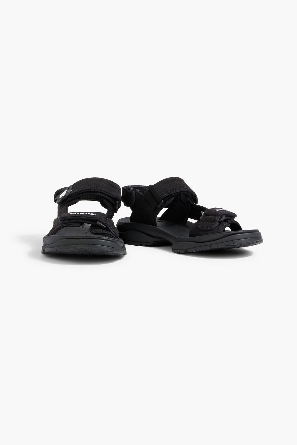 BALENCIAGA Logo-embroidered webbing sandals | THE OUTNET