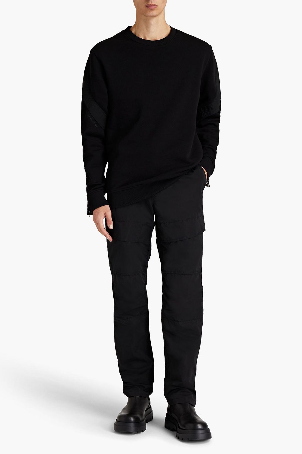 1017 ALYX 9SM Mesh-trimmed cotton-fleece sweatshirt