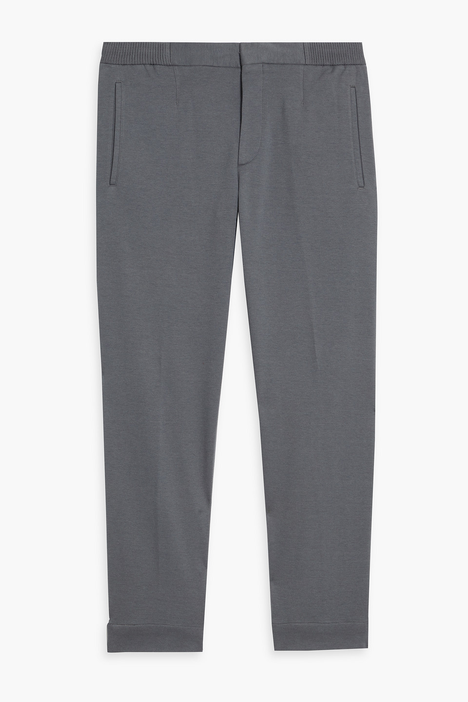 zegna - tapered cotton and silk-blend track pants - gray - it 52