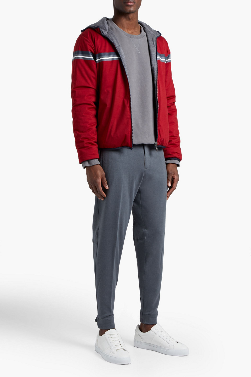 Ermenegildo Zegna Man Tapered Cotton And Silk-blend Track Trousers
