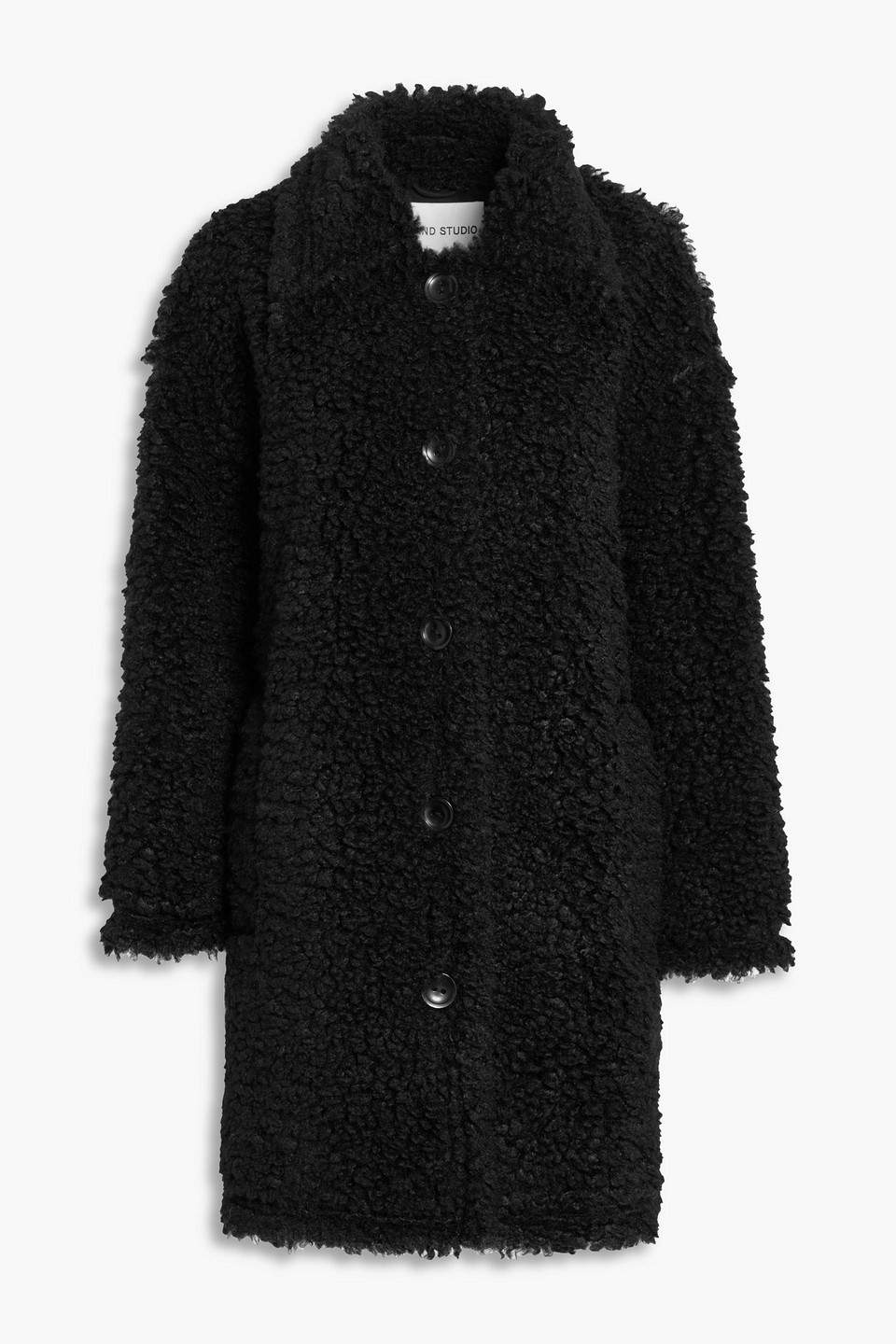Stand Studio Gwen Faux Shearling Coat In Black