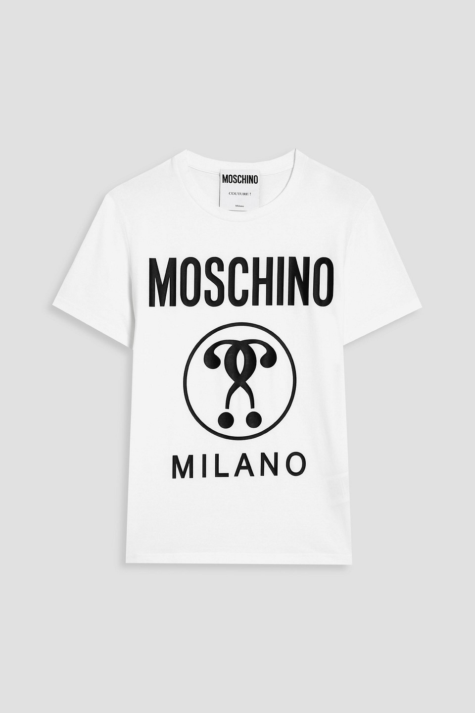 Moschino Cotton T-shirt With Double Question Mark Logo In White