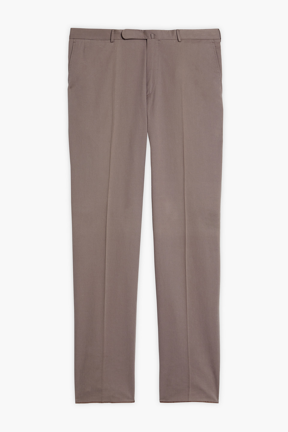 Zegna Tapered Cotton-blend Twill Pants In Mushroom