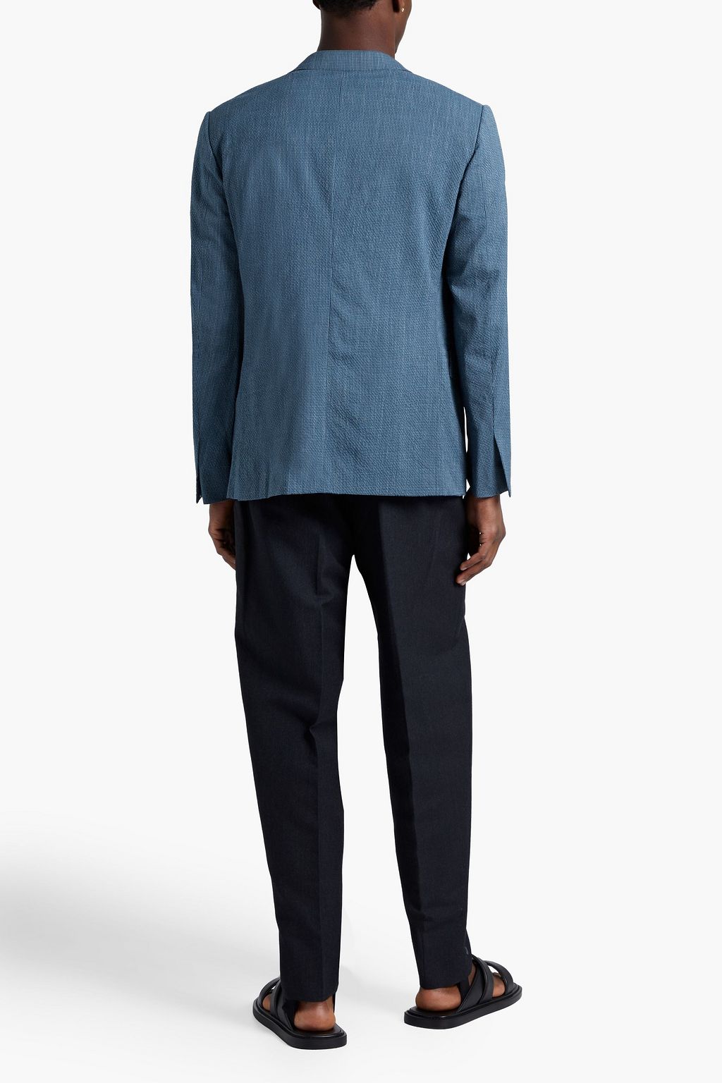 ZEGNA Checked wool-blend seersucker blazer