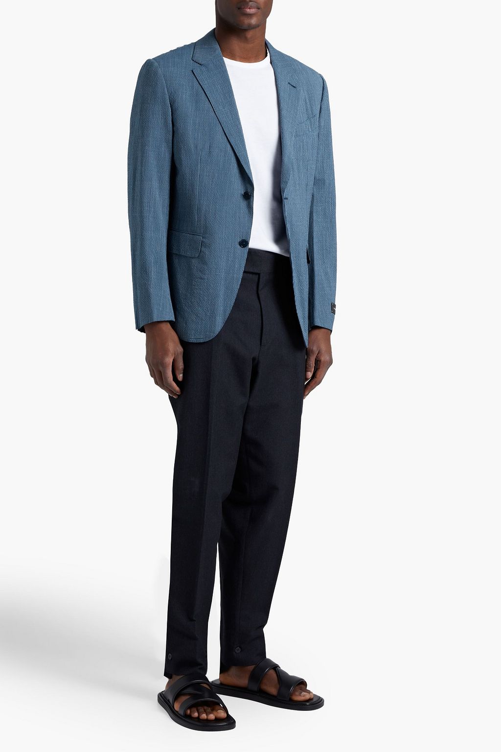ZEGNA Checked wool-blend seersucker blazer