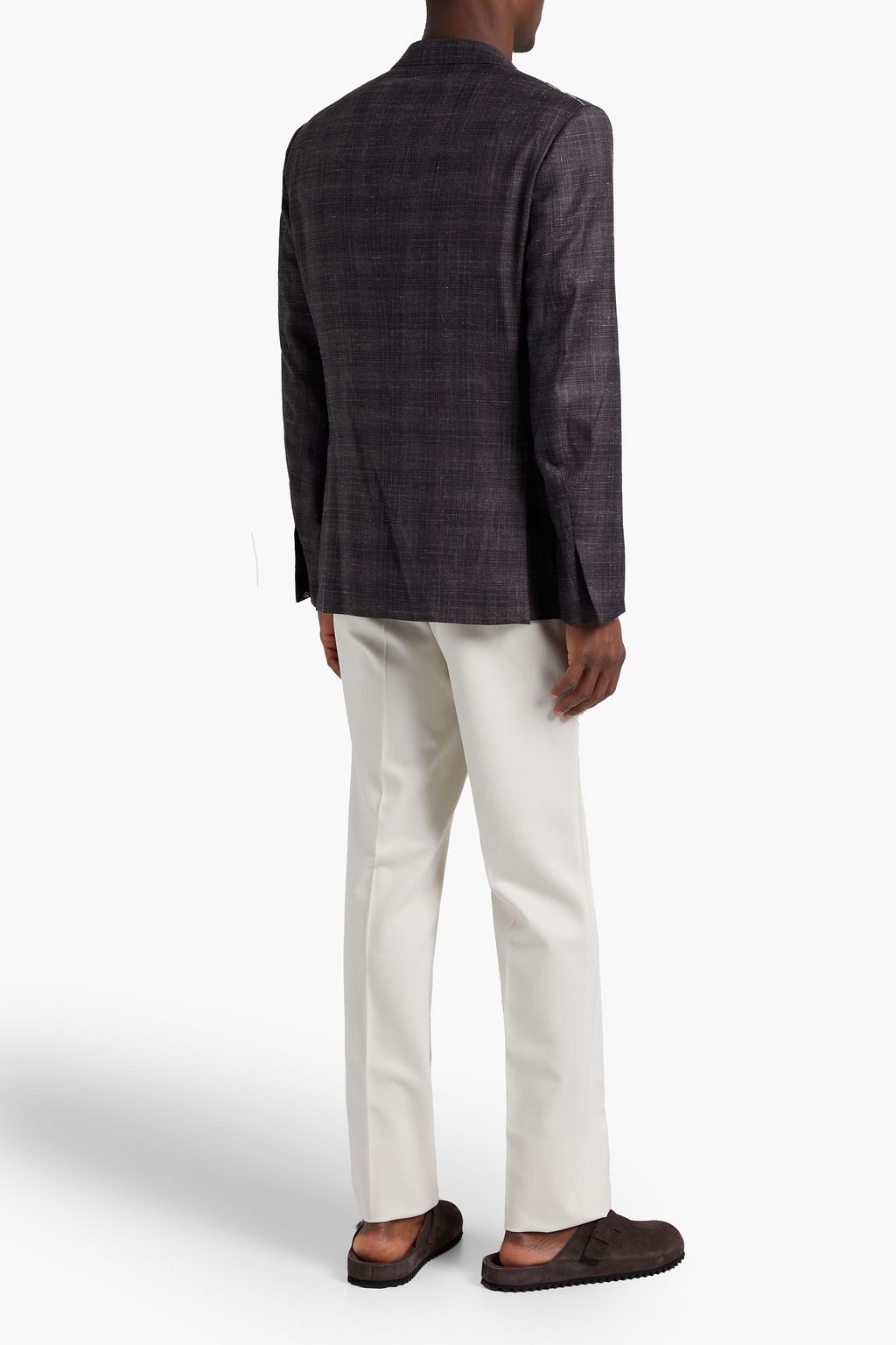 ZEGNA Slim-fit mélange cashmere, linen, and silk-blend blazer