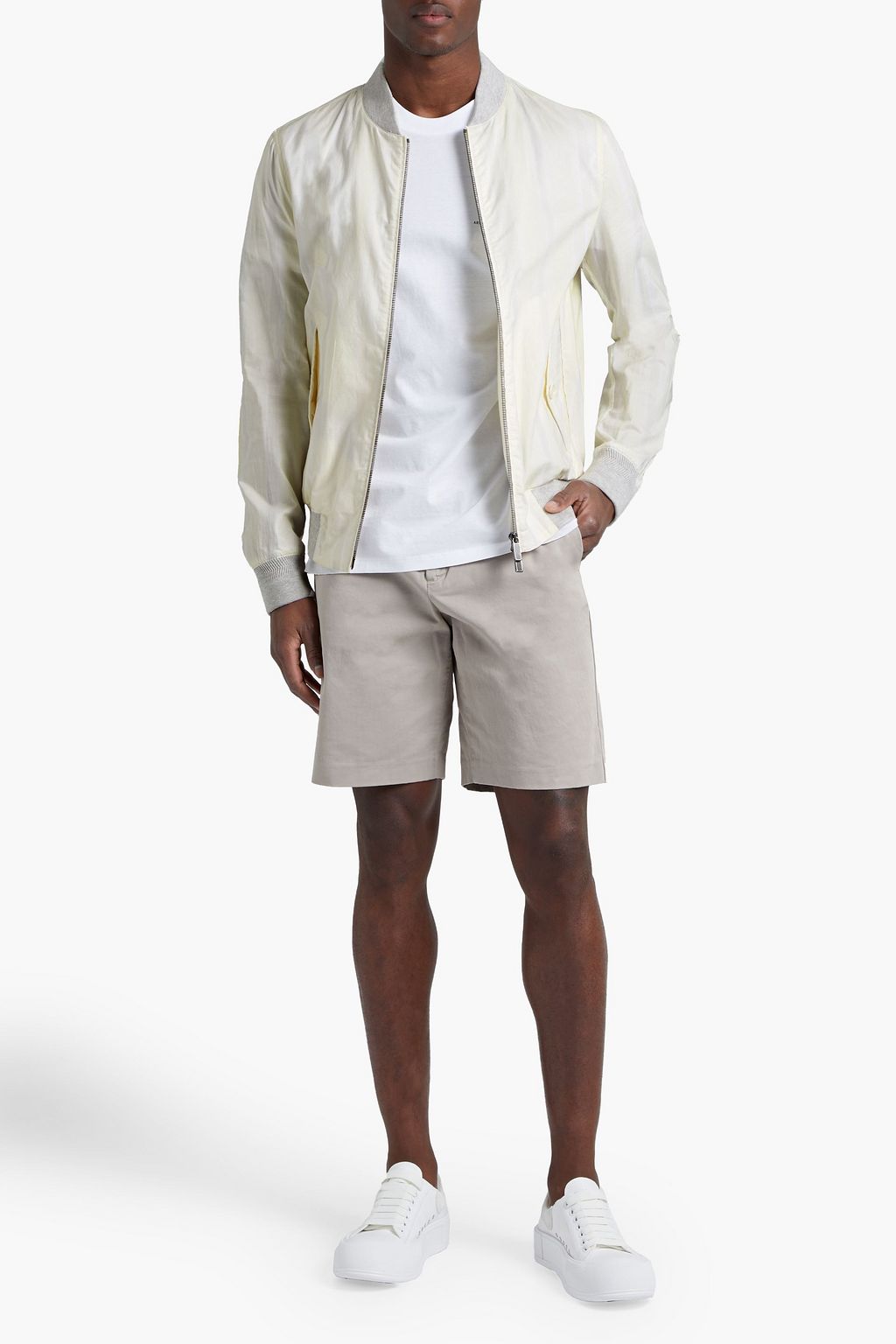 ZEGNA Striped cotton-poplin bomber jacket