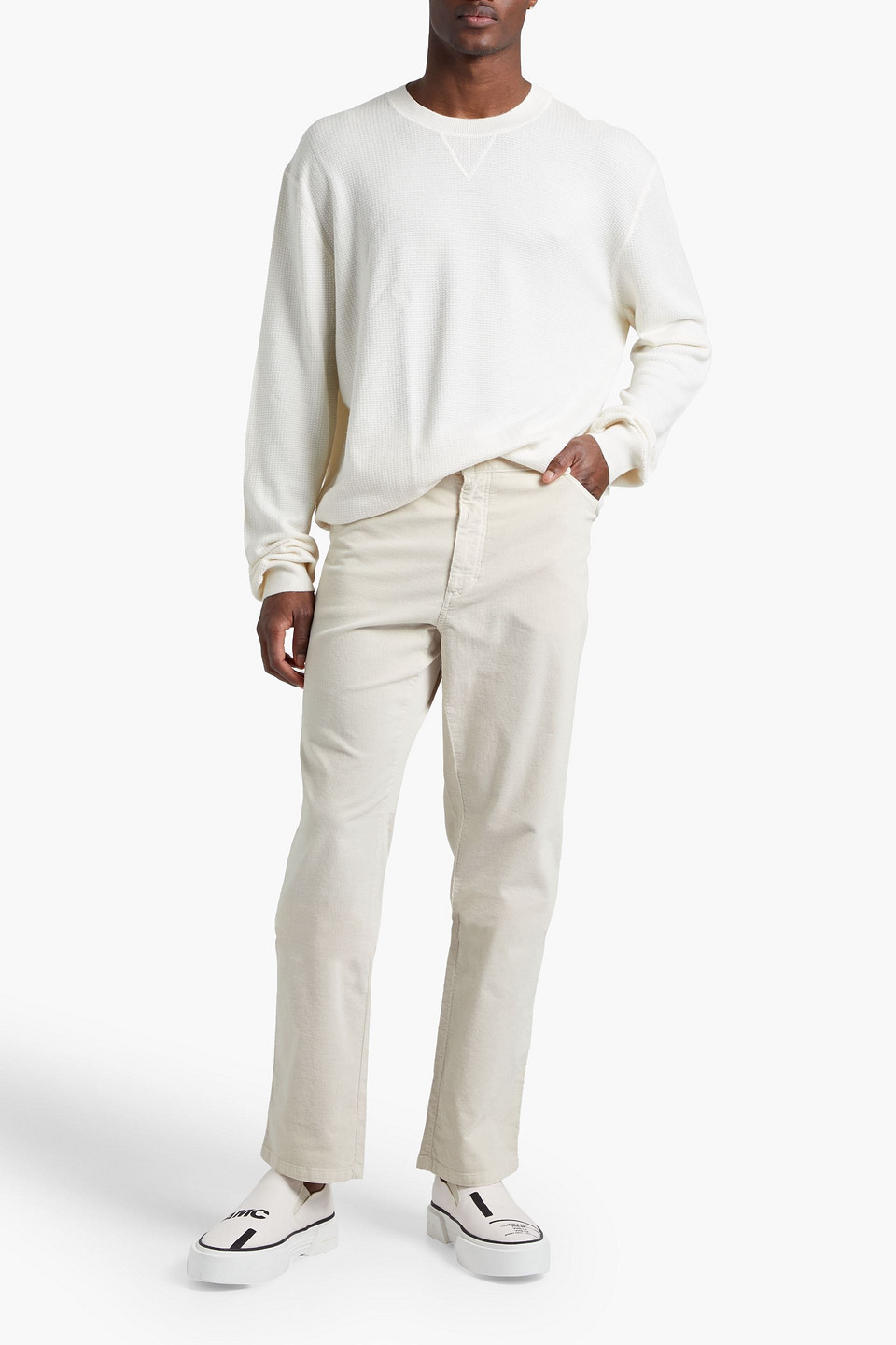 Ermenegildo Zegna Man Waffle-knit Cashmere And Silk-blend Jumper