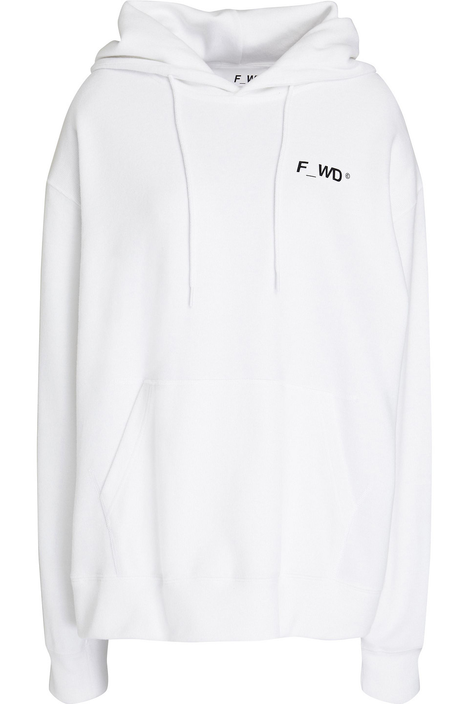 F_WD Printed ribbed fleece hoodie