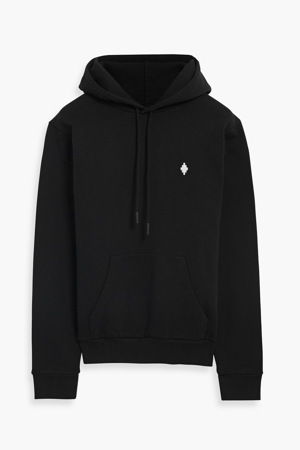 Marcelo Burlon County Of Milan Classic Pullover Black Hoodie With Adjustable Drawstring In Black