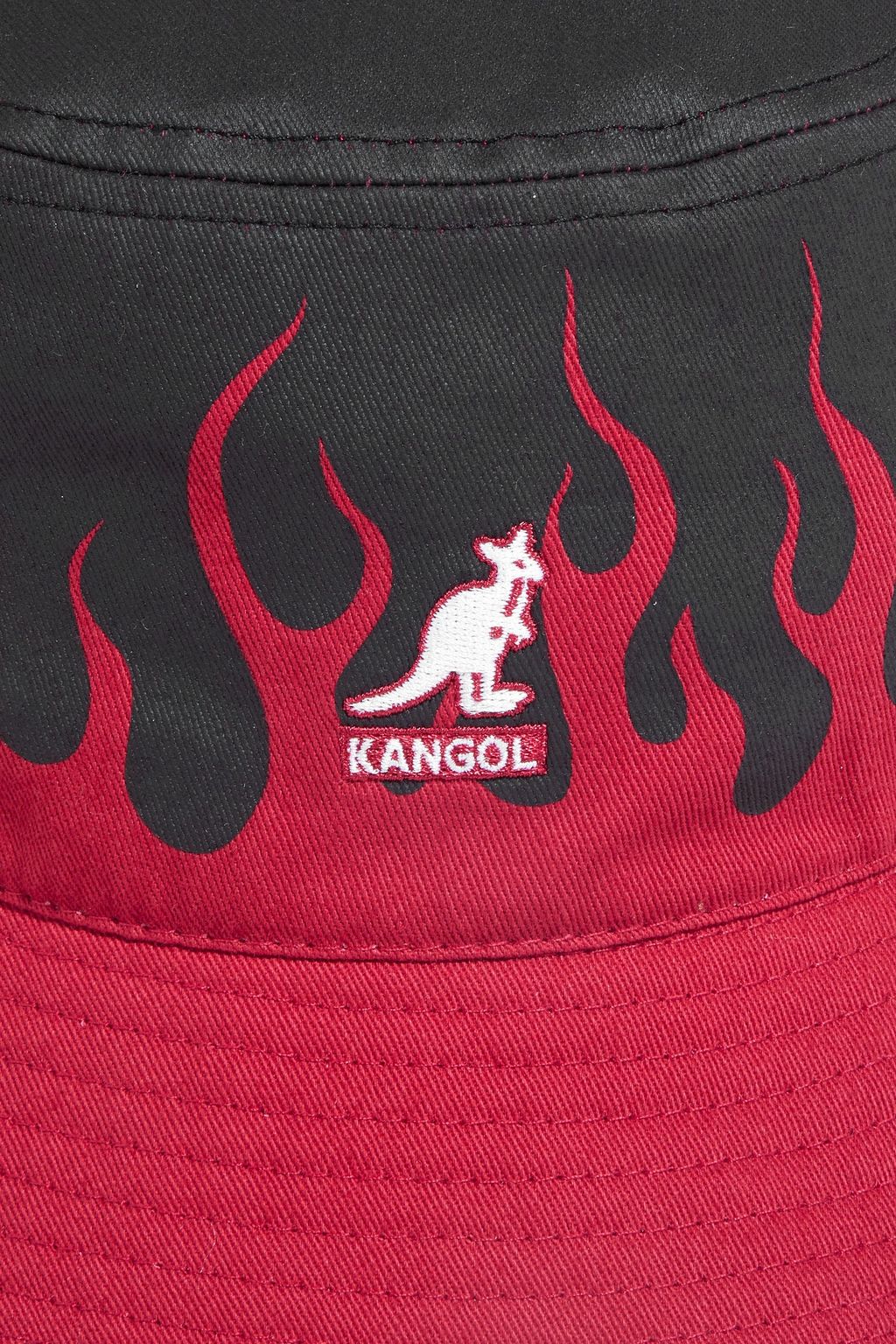 Red Embroidered printed cotton-twill 