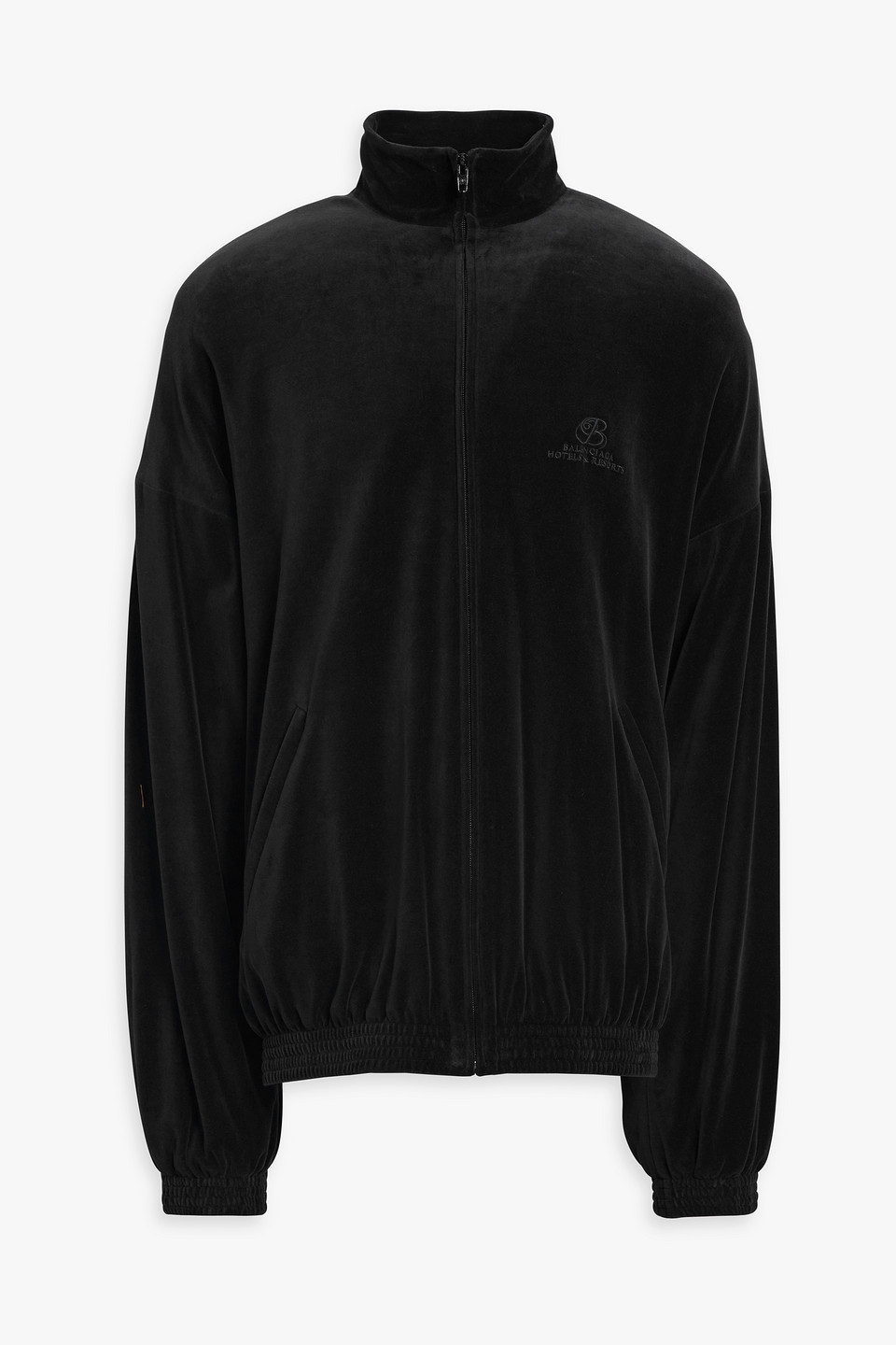 Balenciaga Oversized Embroidered Cotton-blend Velour Track Jacket