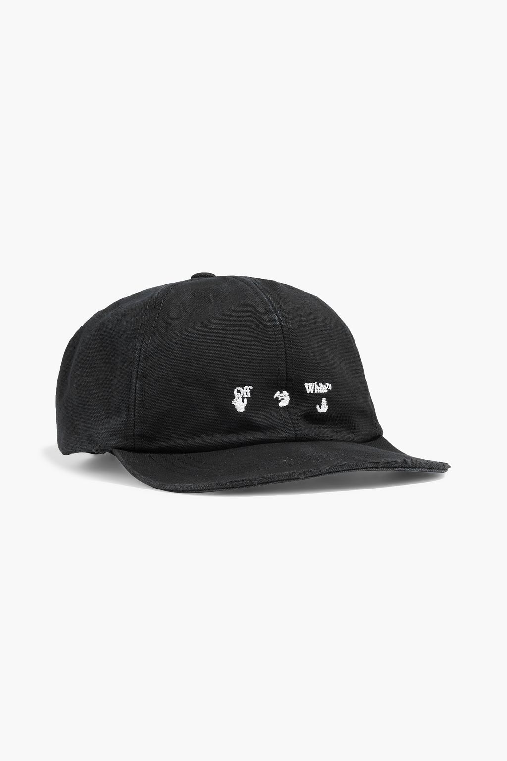 Black Embroidered distressed cotton 