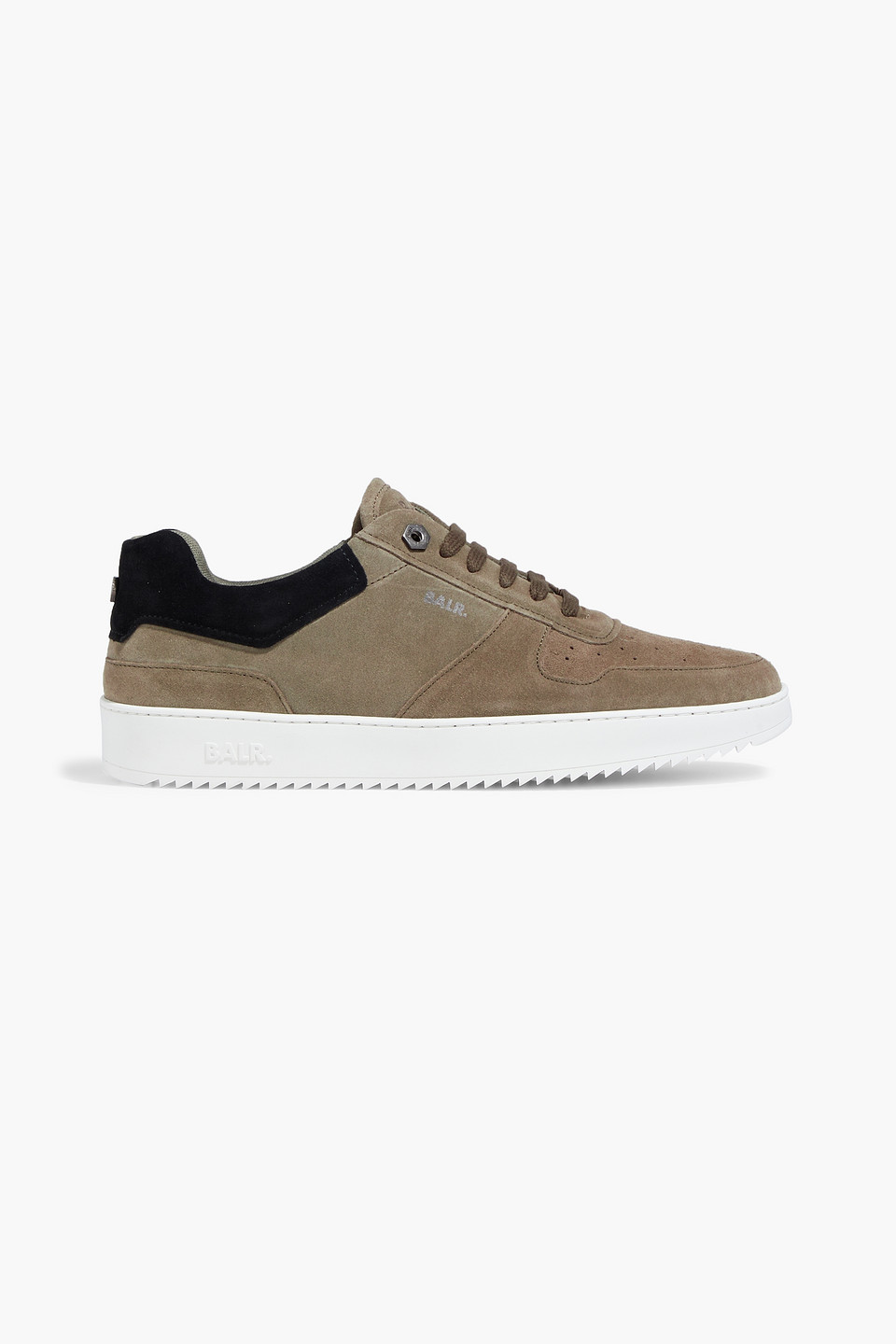 Balr. Perforated Two-tone Suede Sneakers In Army Green