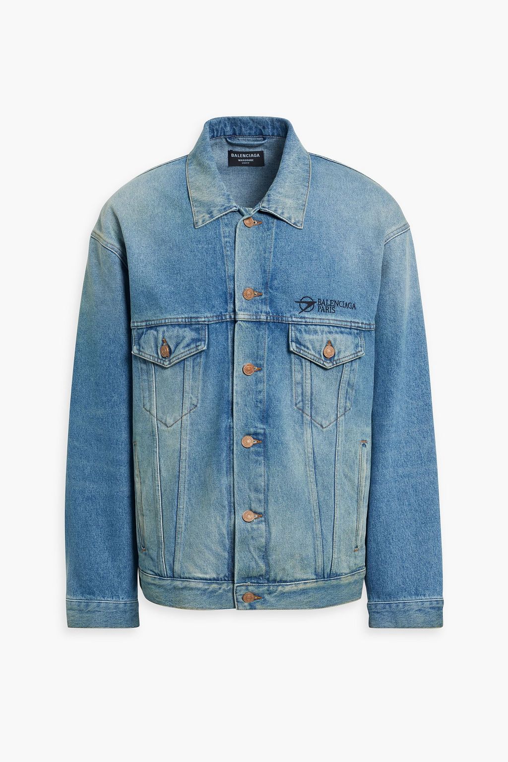 Mid denim Oversized embroidered denim 