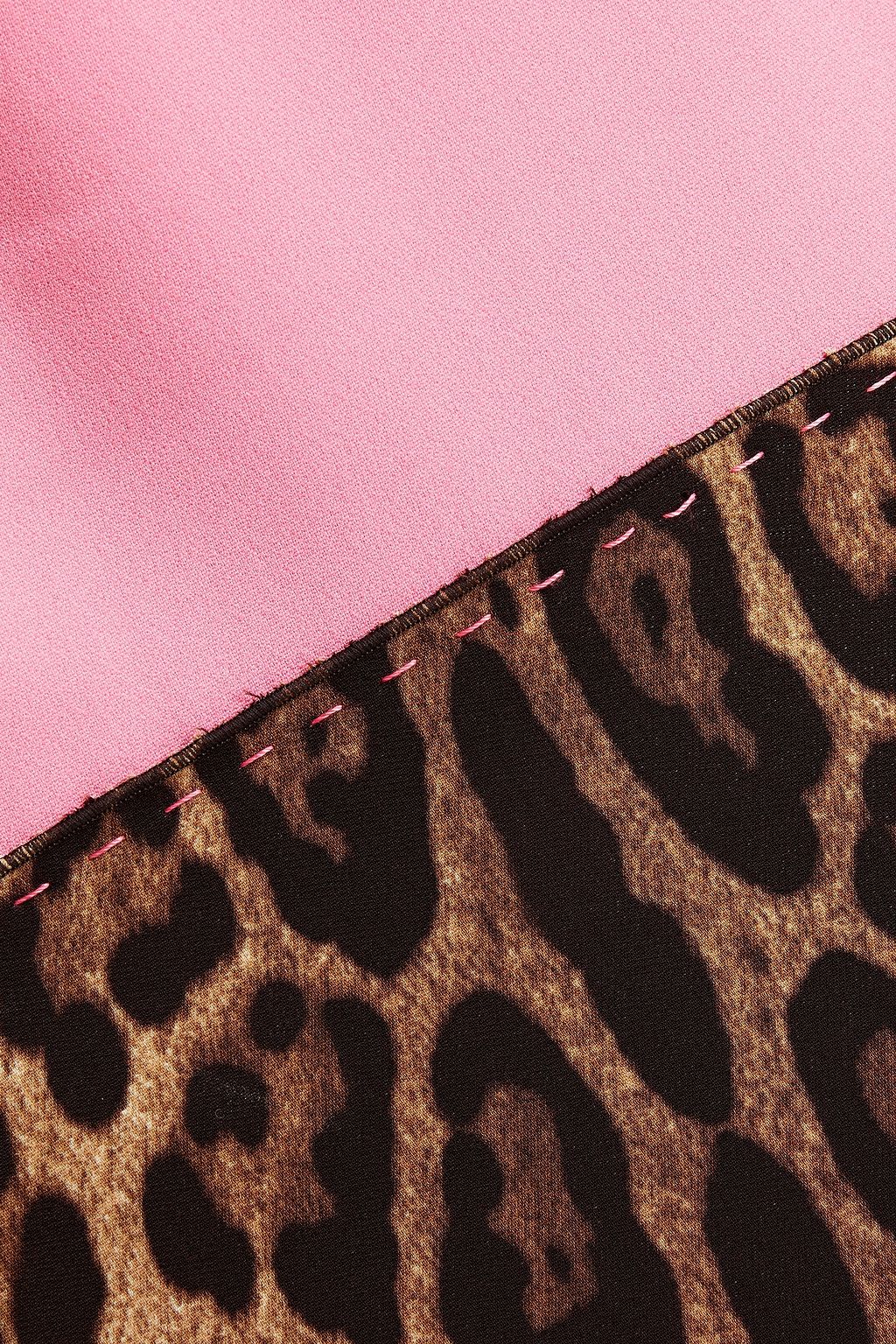 DOLCE&GABBANA Leopard-print paneled crepe midi dress