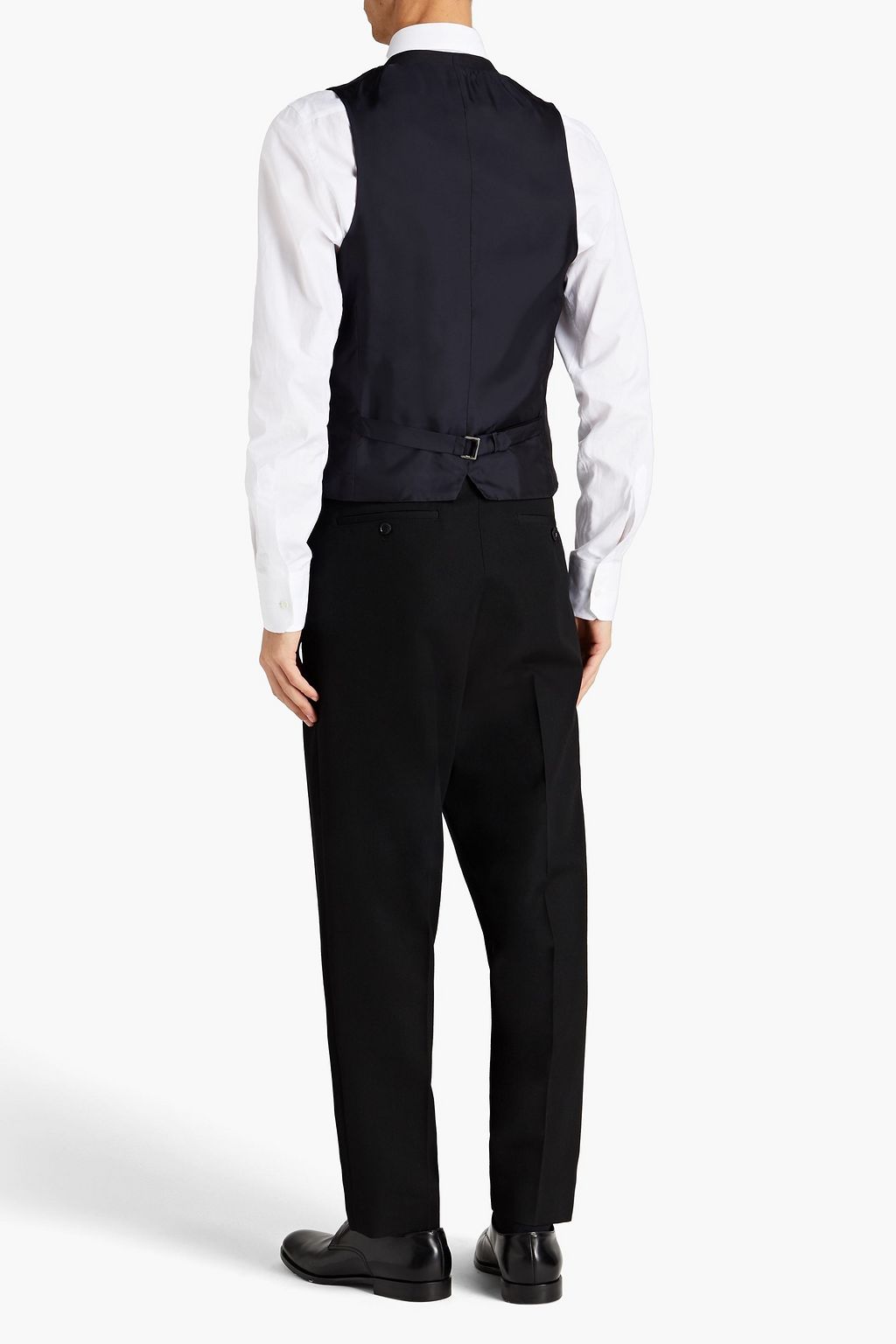 ZEGNA Satin-paneled wool-twill waistcoat