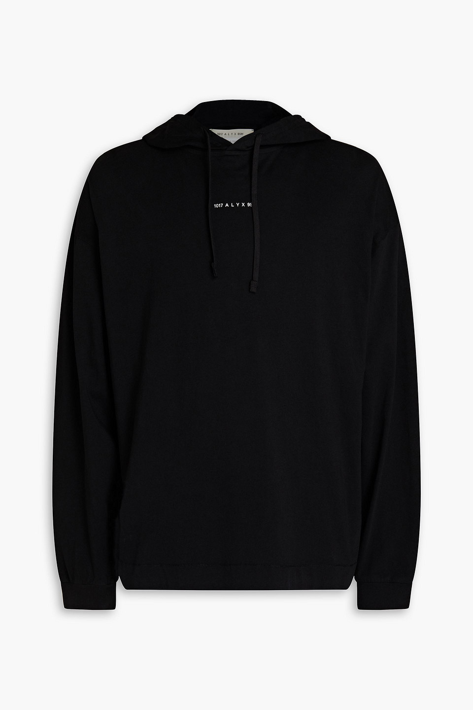 Alyx Printed Cotton-jersey Hoodie In Black