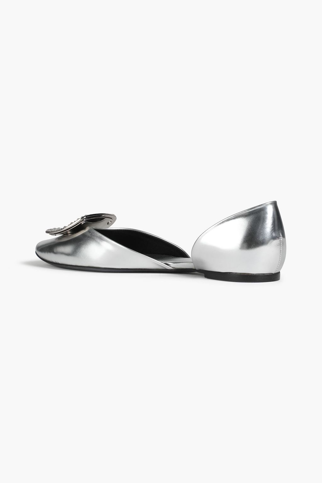 ROGER VIVIER Embellished metallic leather ballet flats