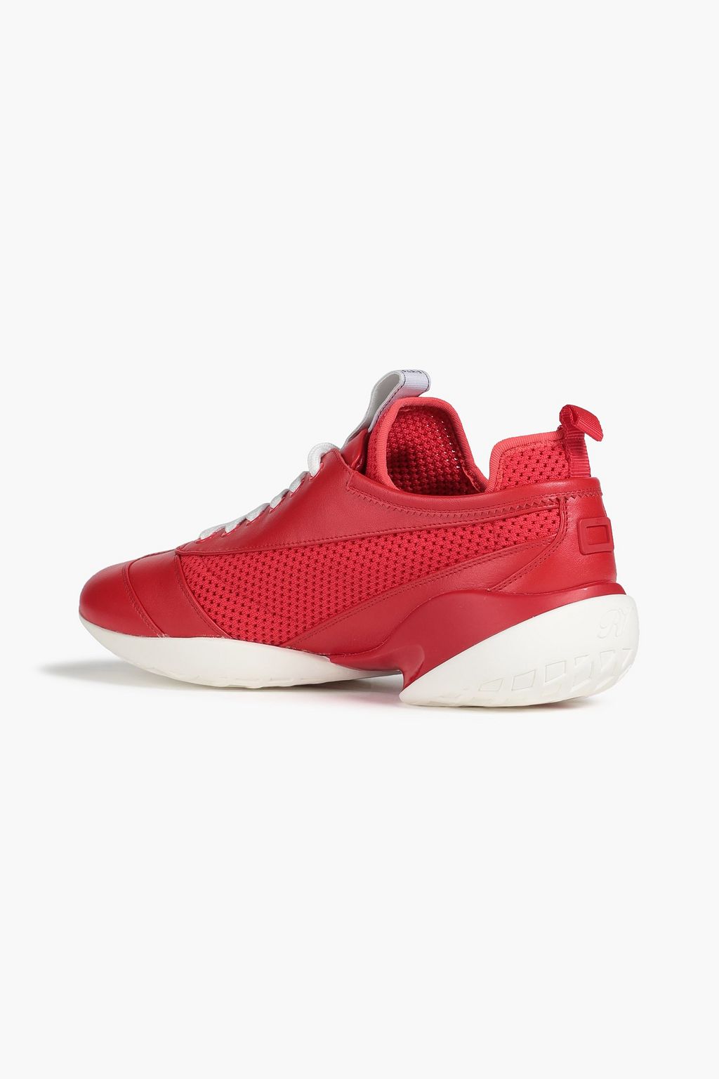 ROGER VIVIER Viv Match embossed leather and mesh sneakers