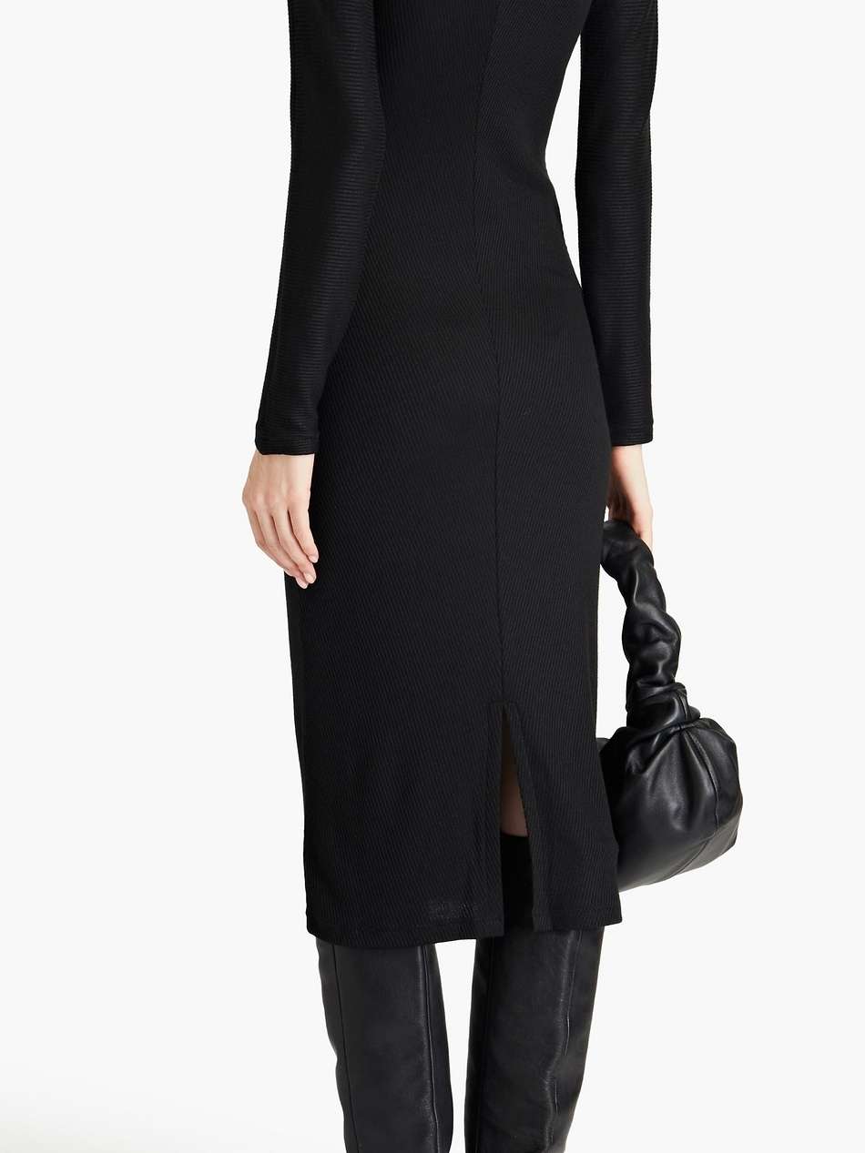 ribbed-knit midi dress