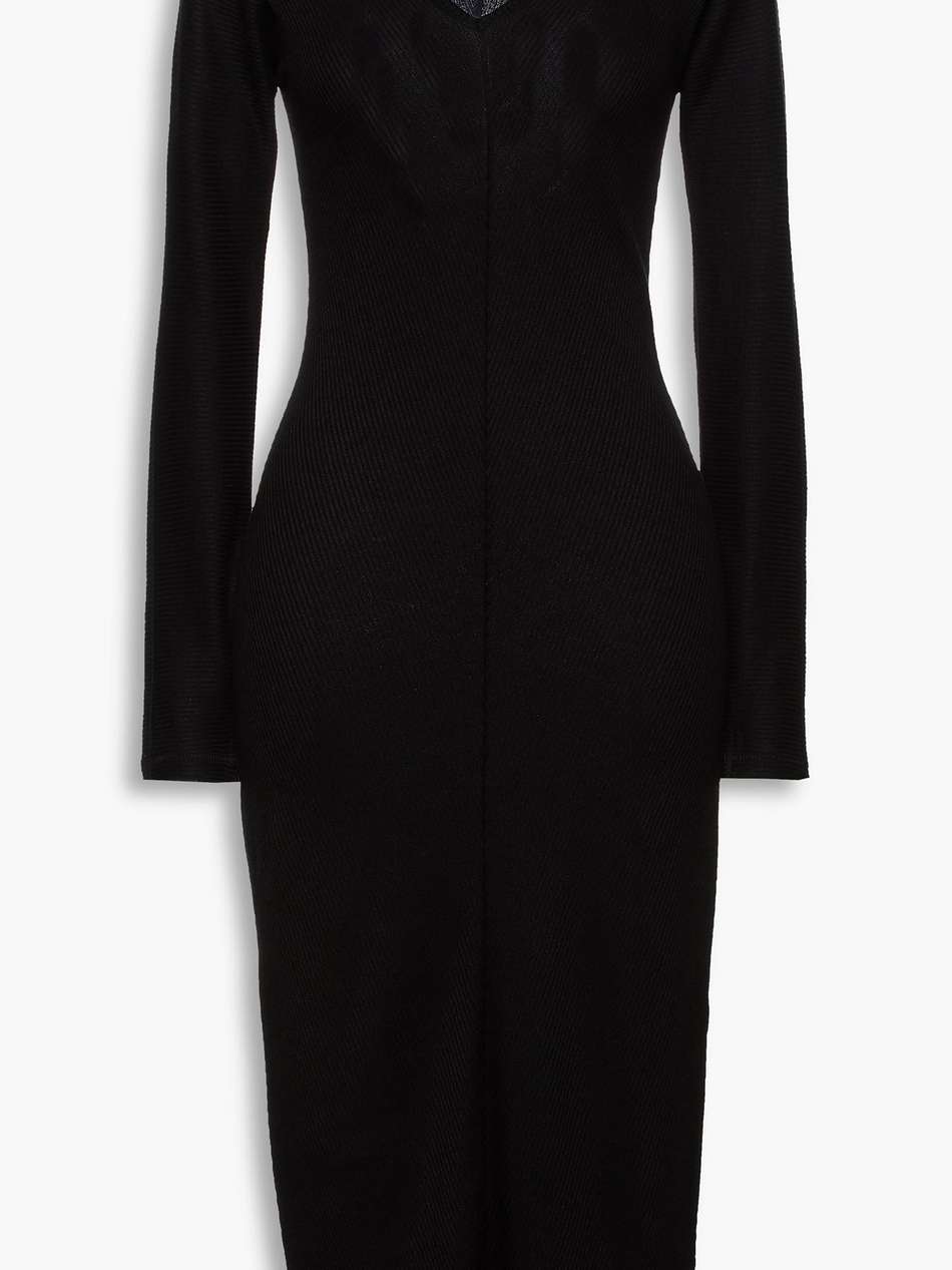 ribbed-knit midi dress