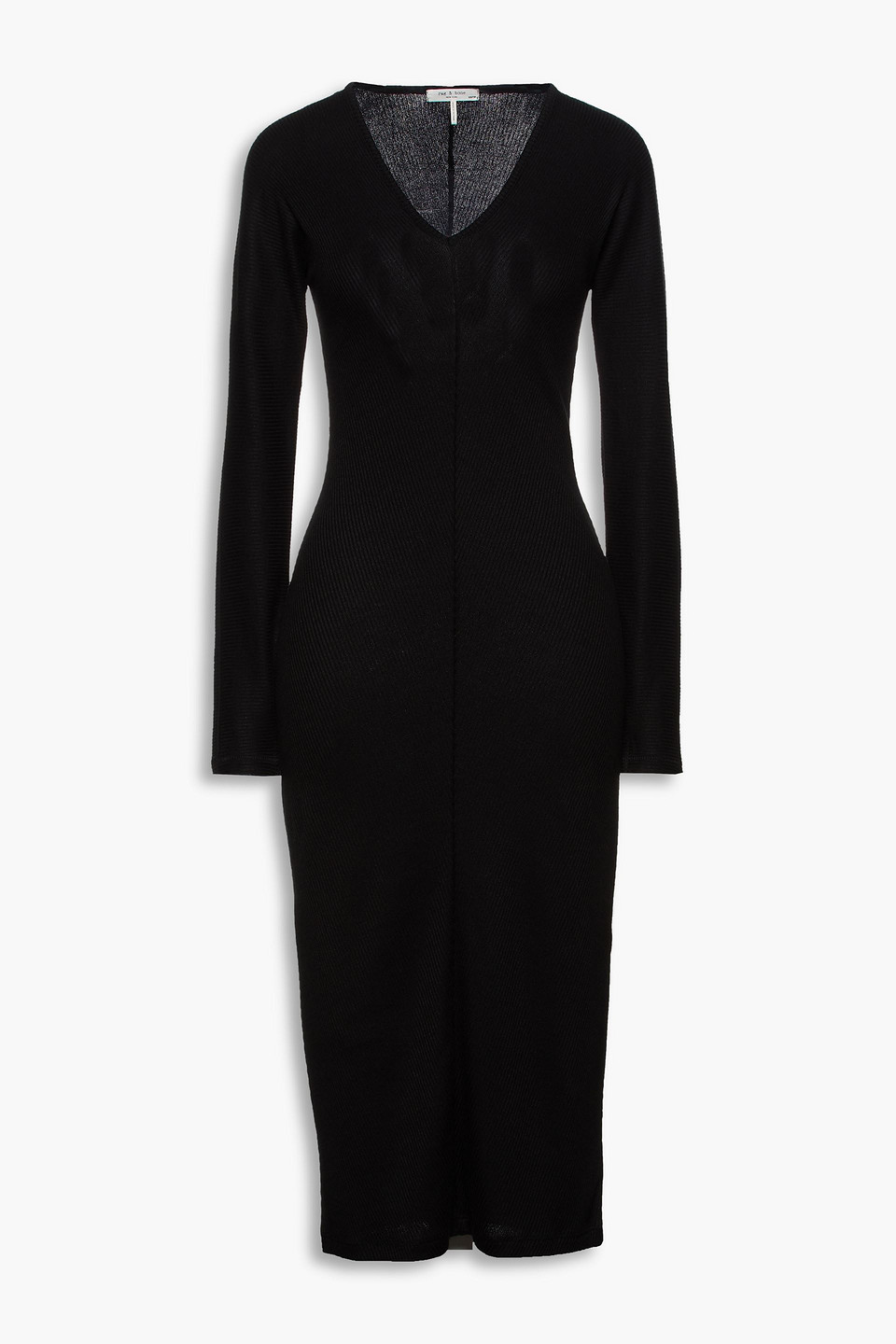 Ribbed-knit midi dress