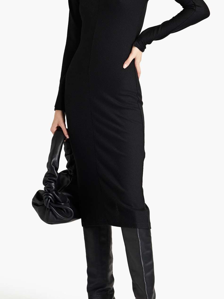 ribbed-knit midi dress
