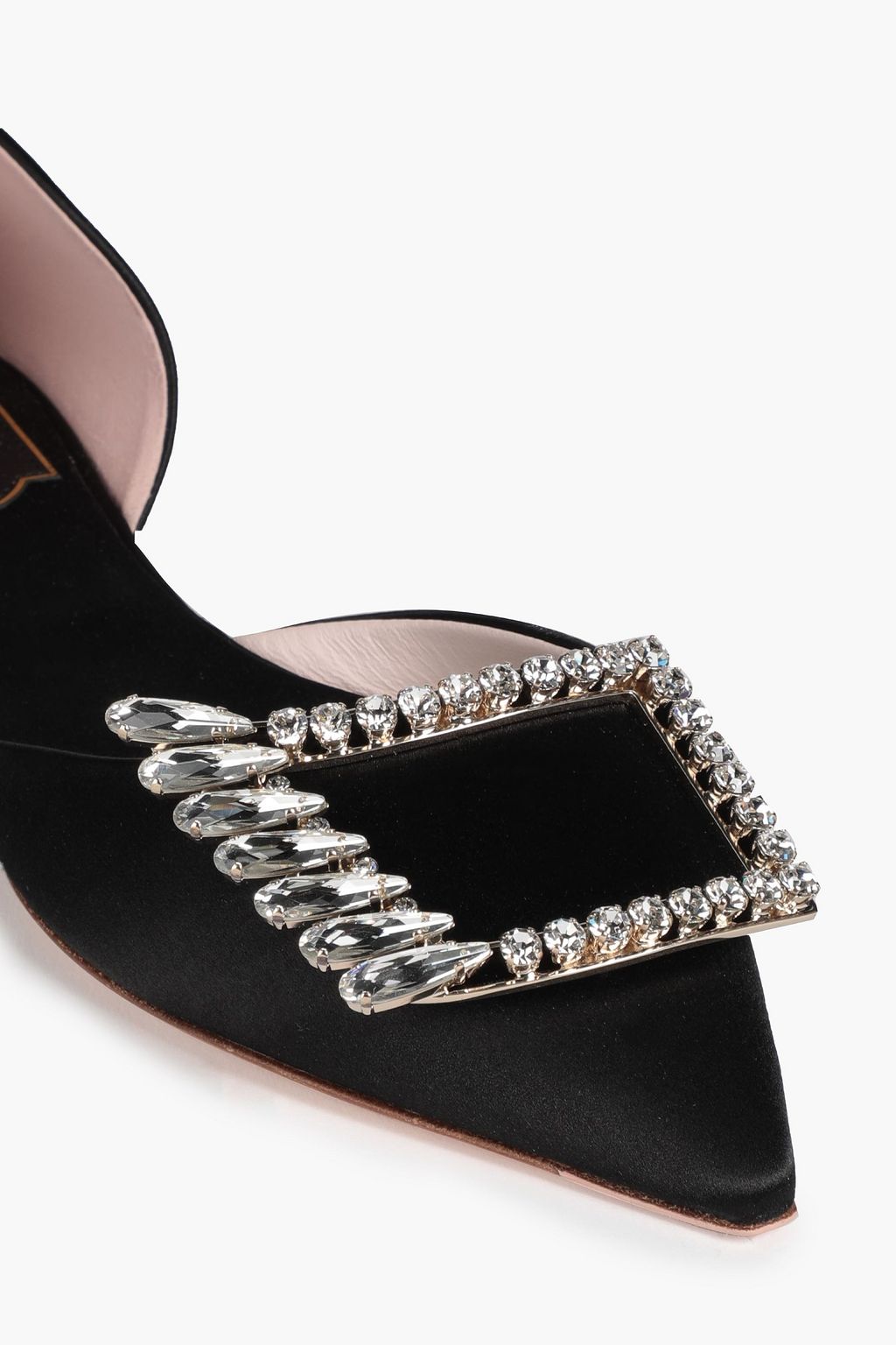 ROGER VIVIER Embellished satin point-toe flats