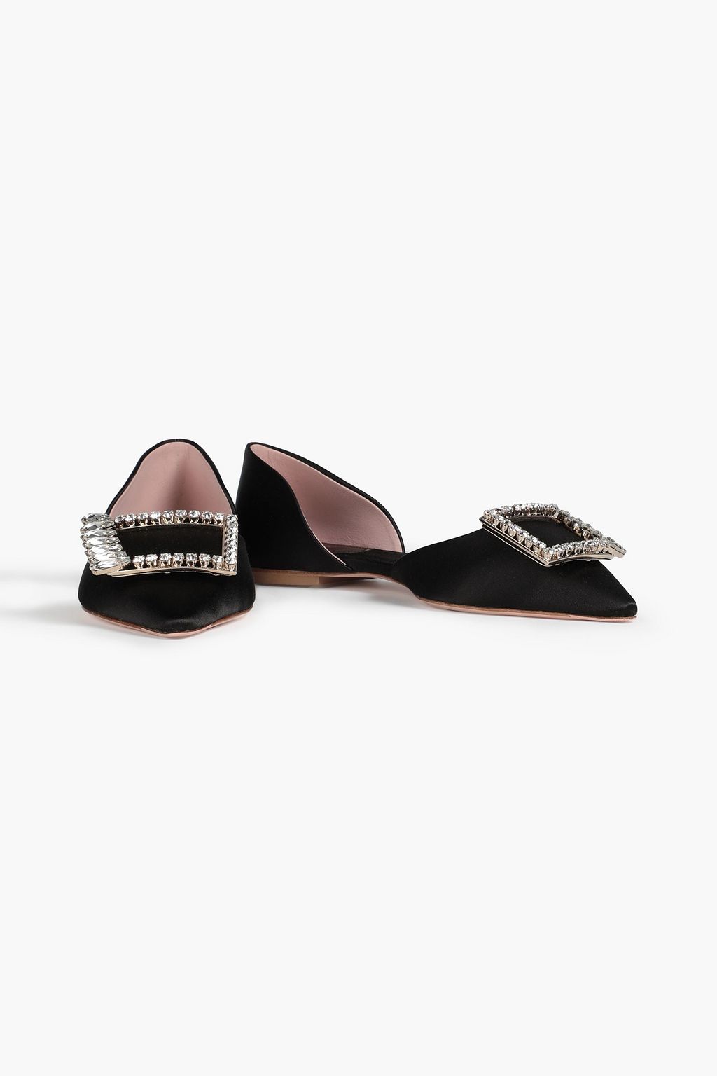 ROGER VIVIER Embellished satin point-toe flats
