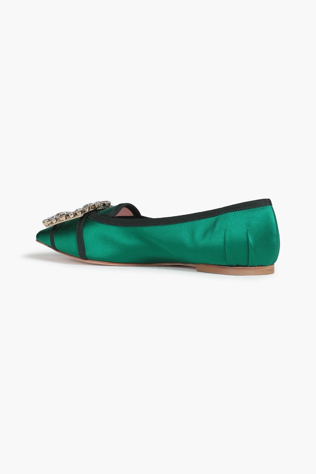 ROGER VIVIER Broche Vivier embellished satin point-toe flats