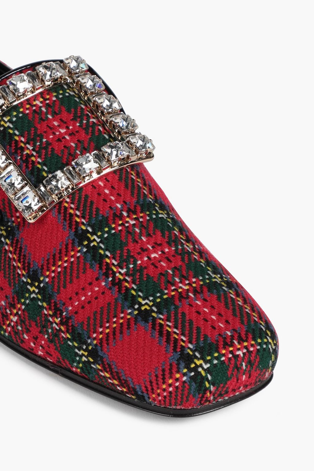 ROGER VIVIER Tres Vivier embellished checked tweed loafers