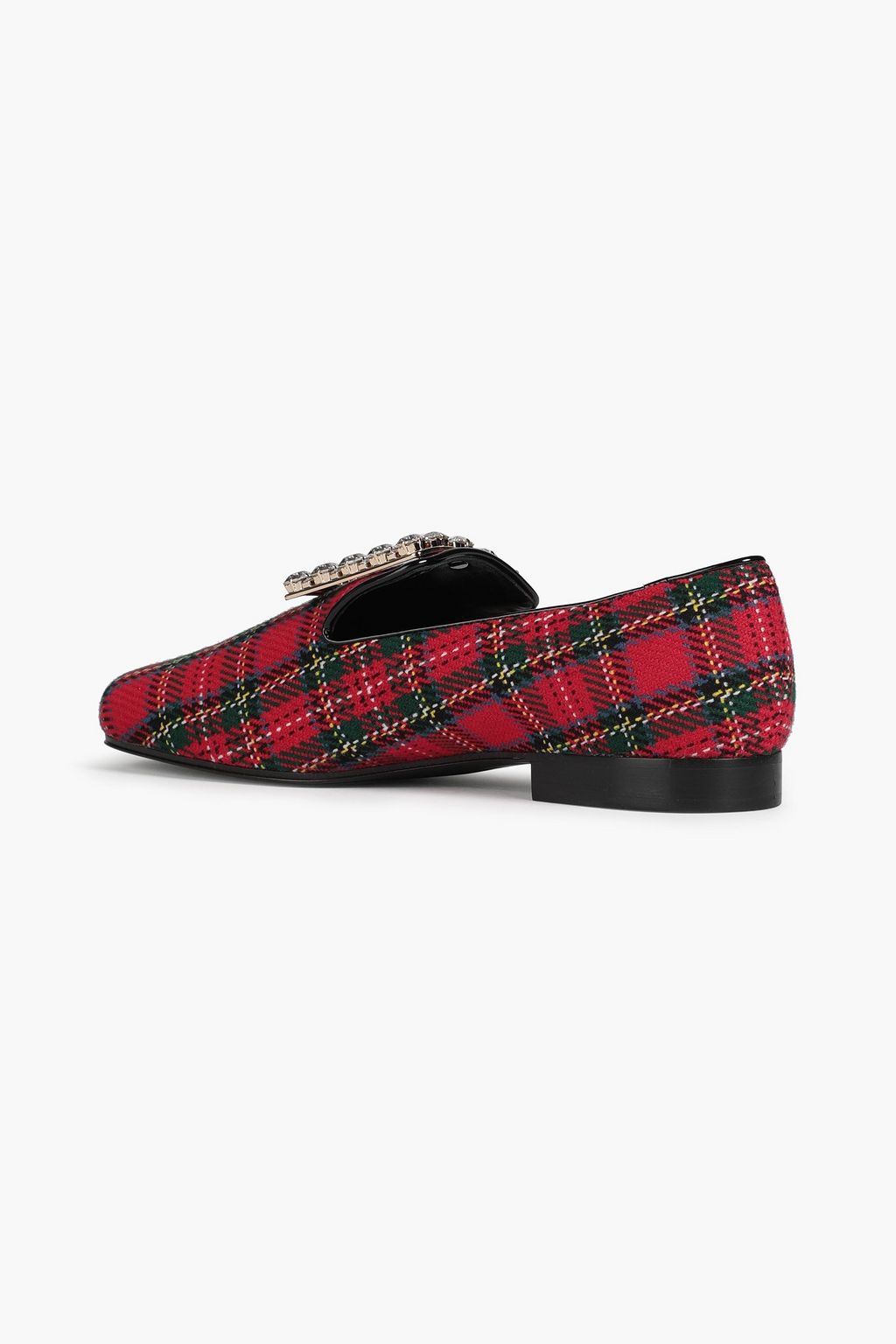 ROGER VIVIER Tres Vivier embellished checked tweed loafers