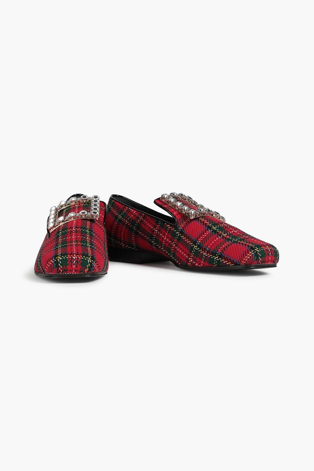 ROGER VIVIER Tres Vivier embellished checked tweed loafers