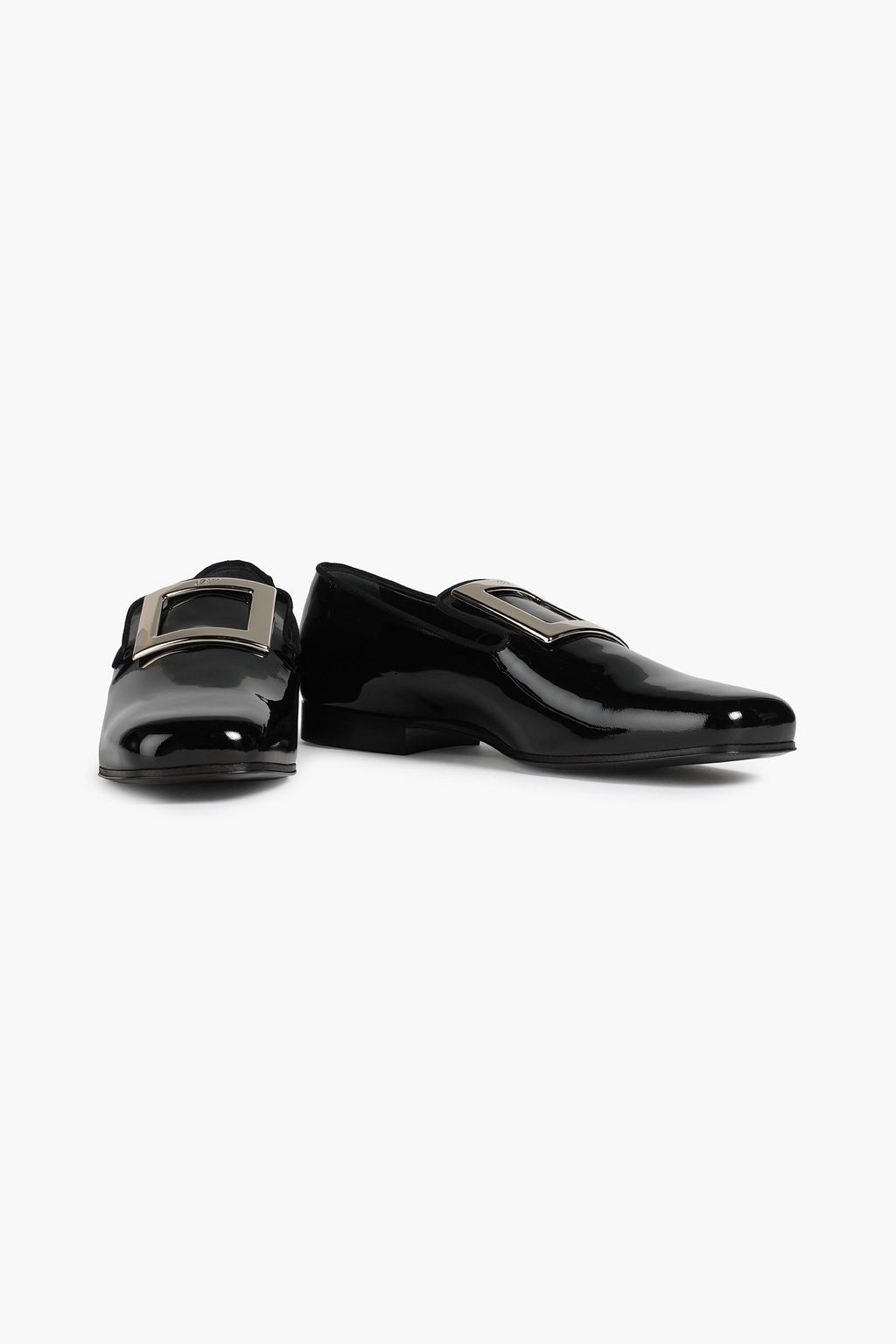 ROGER VIVIER Tres Vivier embellished patent-leather loafers