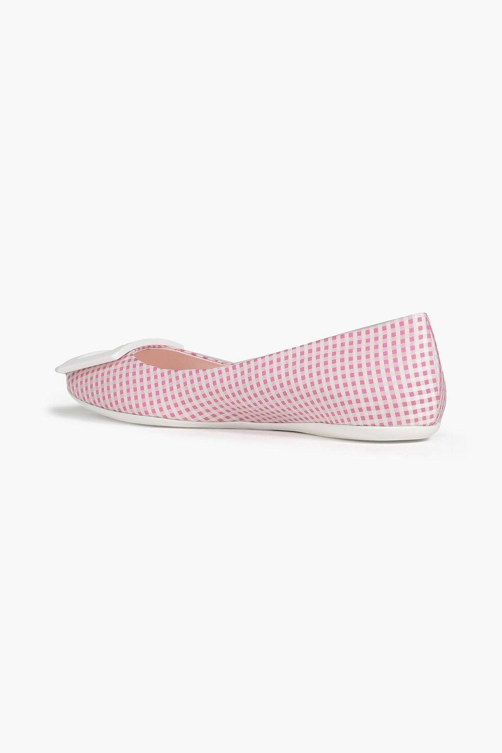 ROGER VIVIER Gommette embellished gingham woven ballet flats
