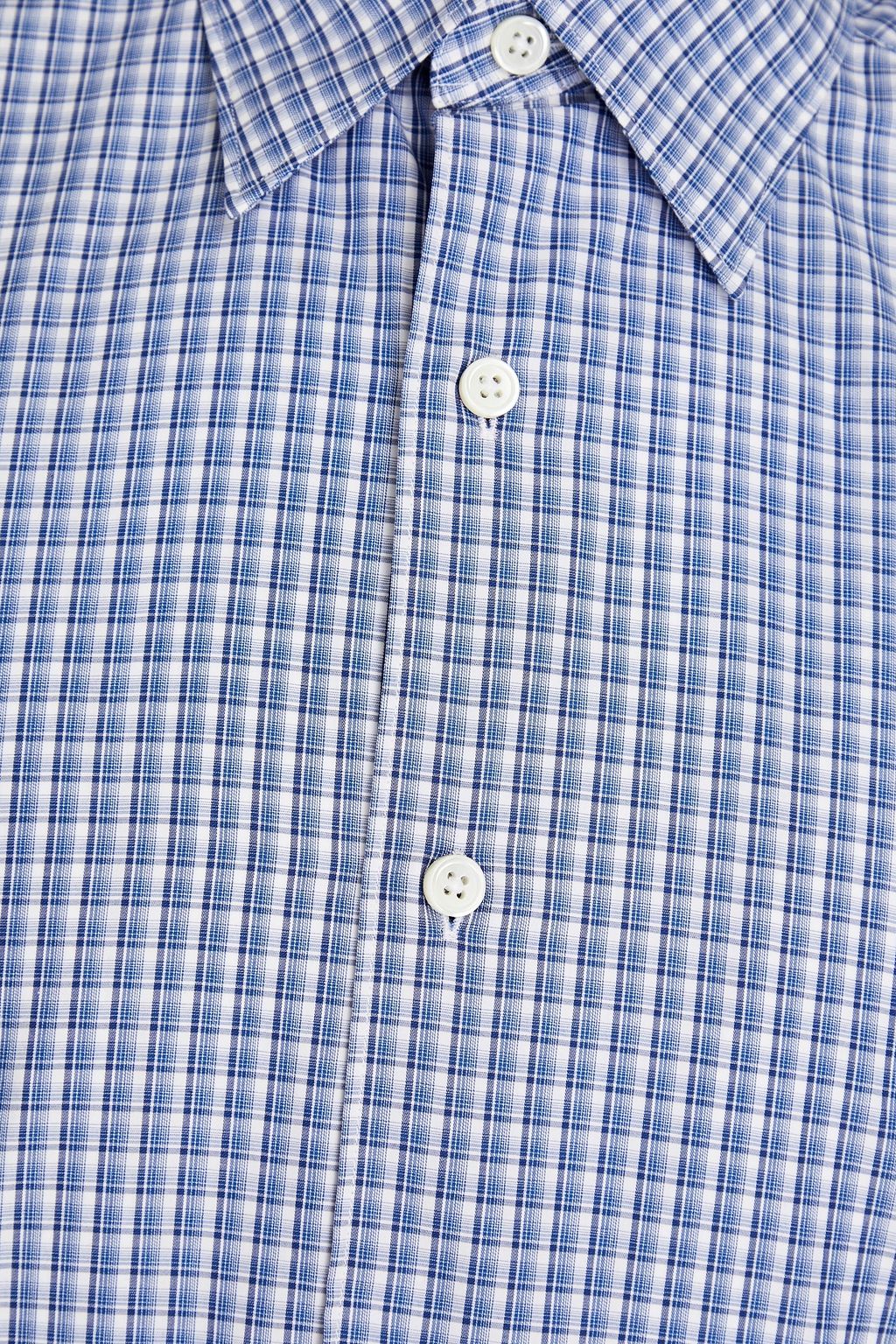 ZEGNA Checked cotton-poplin shirt