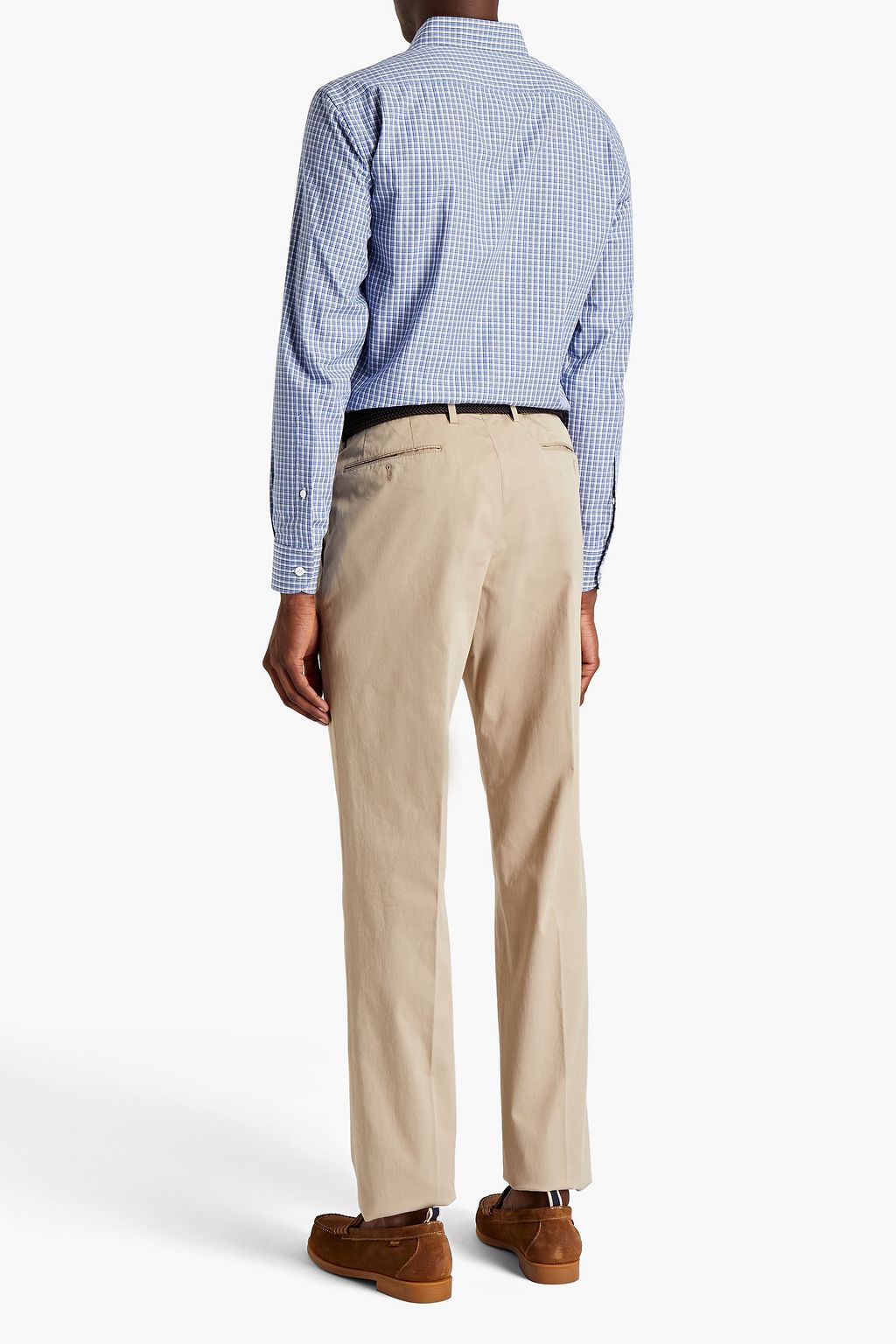 ZEGNA Checked cotton-poplin shirt
