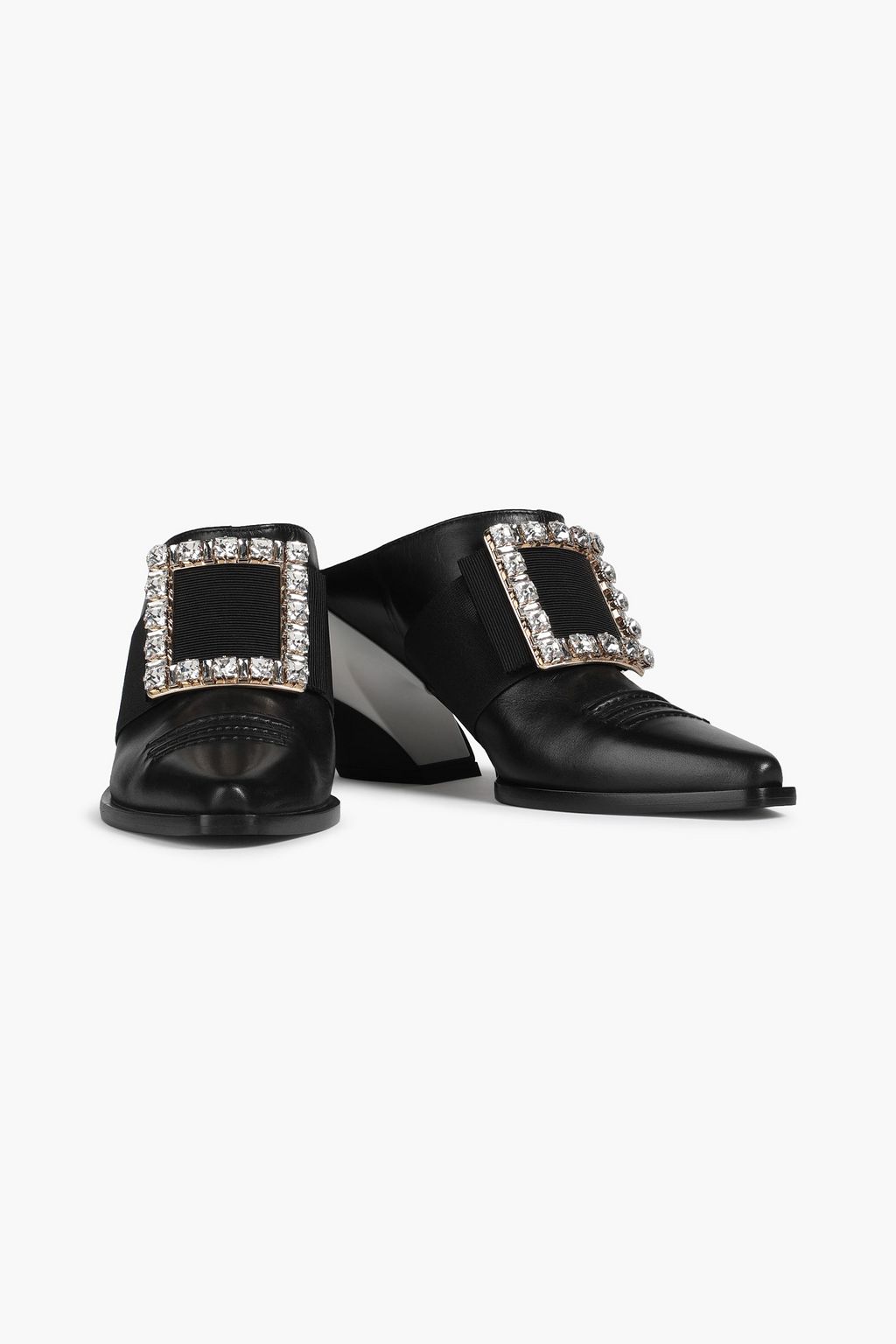 ROGER VIVIER Viv Tex embellished leather mules | THE OUTNET