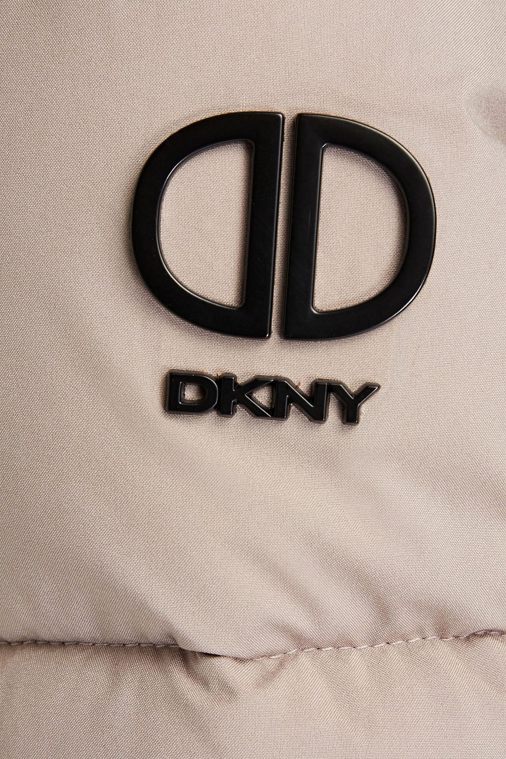 DKNY Logo-appliquéd quilted shell hooded coat