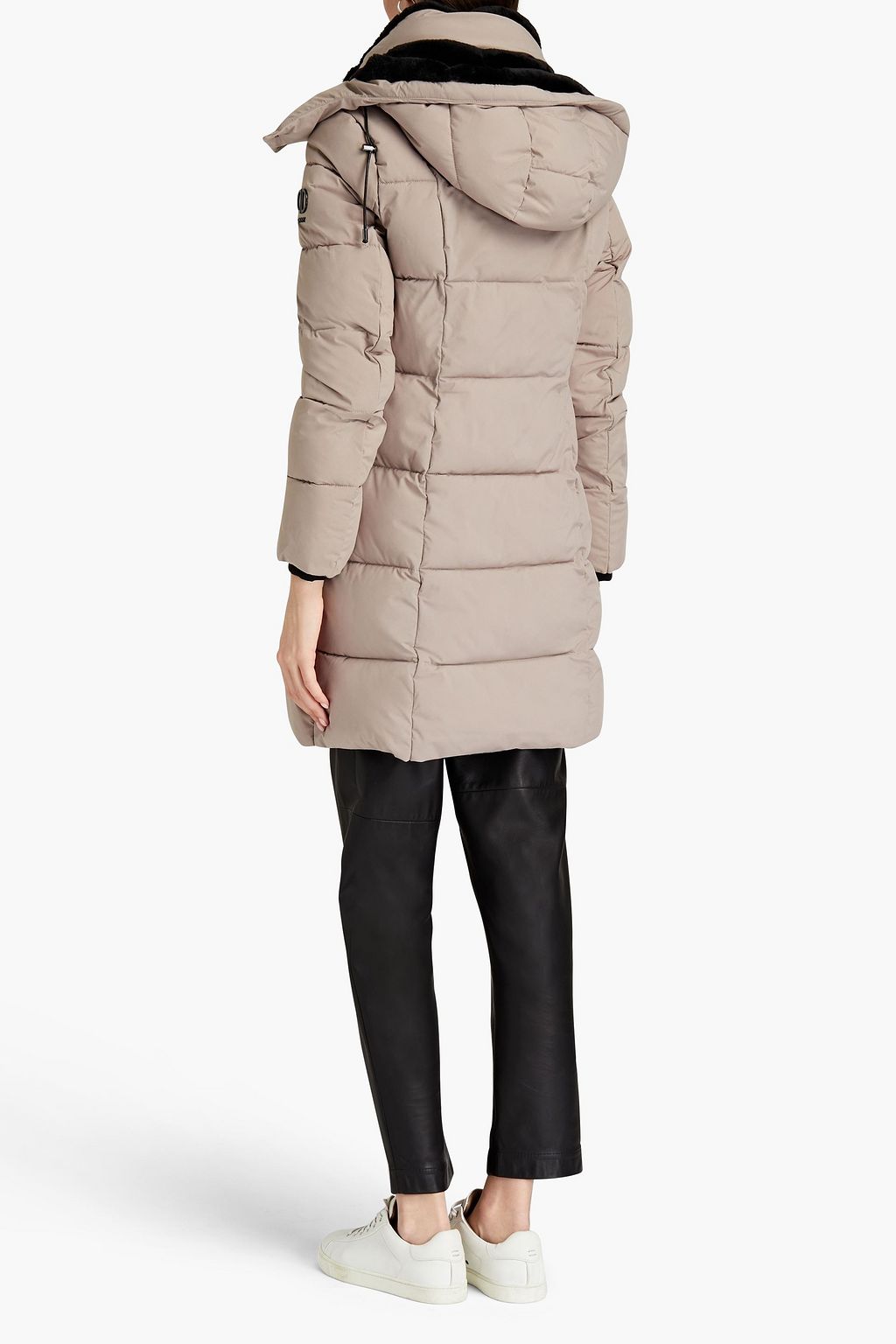 DKNY Logo-appliquéd quilted shell hooded coat